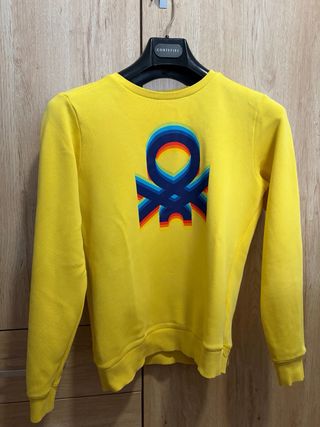 2 sudaderas Benetton niño gris y amarilla