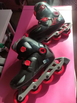 Patines Oxelo Talla 34-36 Negro y Rojo