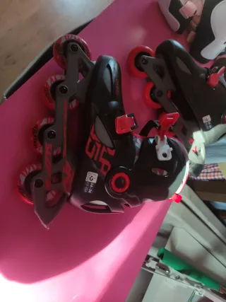 Patines Oxelo Talla 34-36 Negro y Rojo
