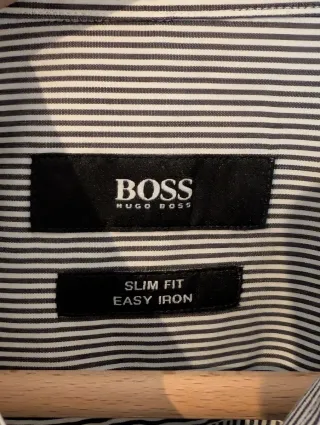 Camicia Hugo Boss Uomo XL Righe Grigio
