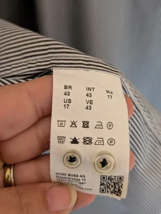 Camicia Hugo Boss Uomo XL Righe Grigio