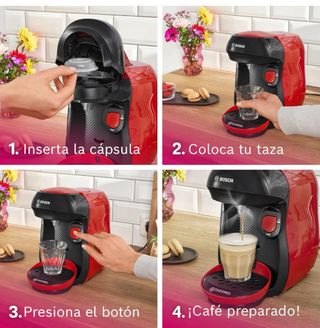 Cafetera Tassimo Bosch roja/negra Modelo Tas1003