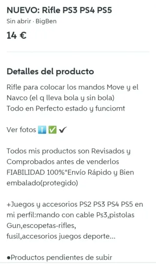 NUEVO. Fusil-Rifle PS3 PS4 PS5
