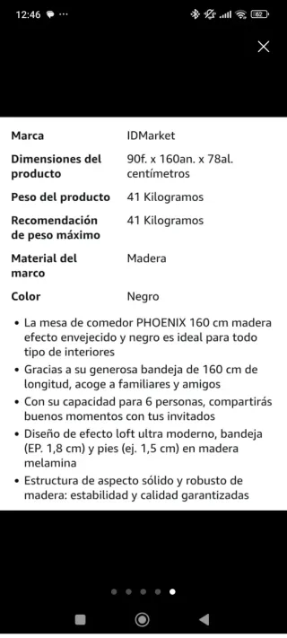 Mesa Comedor Industrial Madera y Metal