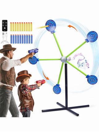 Diana giratoria y pistolas de dardos