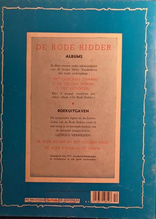 Ristampa promo.Fumetto belga De Rode Ridder
