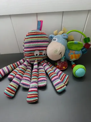 Lote Juguetes Bebé. Pulpo y Jirafa sonajero .