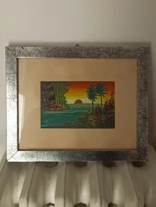 Coppia quadri con cornice argentata