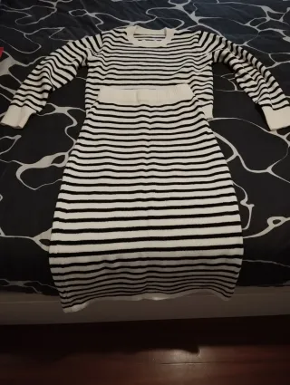 Conjunto punto rayas jersey falda.