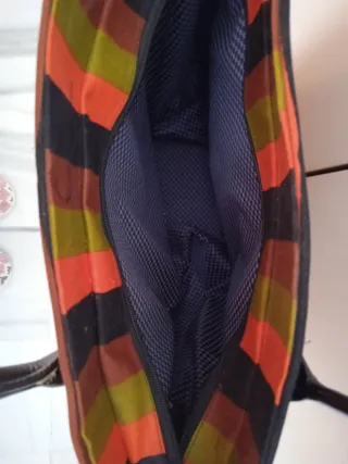 Bolso grande estampado tela wax. Hecho en senegal