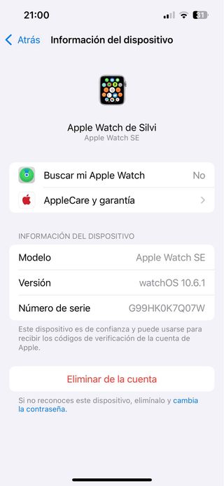 Apple Watch SE 44mm Verde/Argento