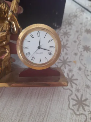 Reloj de sobremesa bronce ángel músico