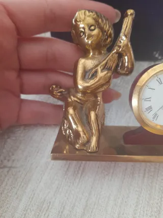 Reloj de sobremesa bronce ángel músico