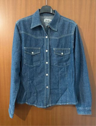 Classic Denim Shirt Jacket – Blue Western Style
