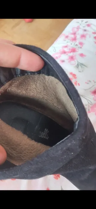 Botines tacón negros y plateados talla 35