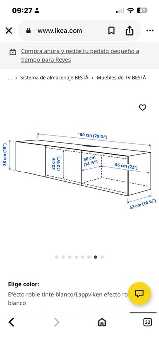 Mueble TV madera y metal