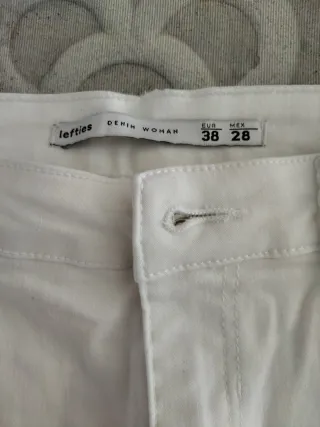 Pantalón tejano blanco Lefties Talla M