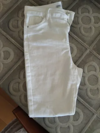 Pantalón tejano blanco Lefties Talla M