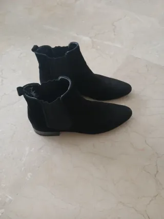 Botines de señora en piel fieltro