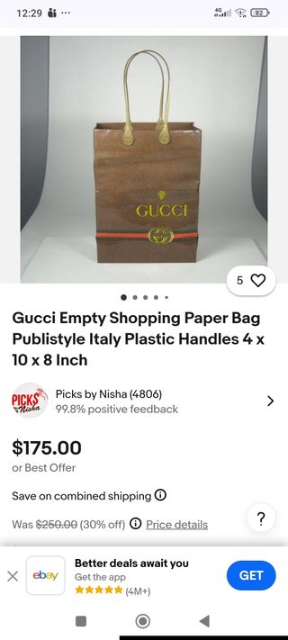 Bolso Gucci Vintage Papel Plastificado