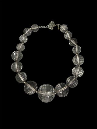 Collana donna perle sfaccettate grigio argento