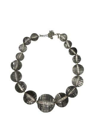 Collana donna perle sfaccettate grigio argento