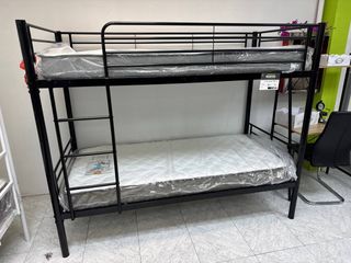 Dormitorio Compartido Litera Negra 90 + Colchones