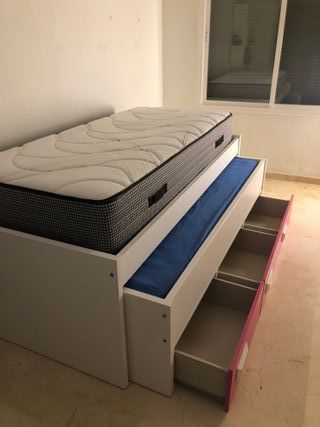 Cama nido con cajones y colchones