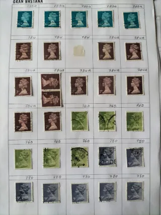 Inglaterra 579 sellos Isabel II Machin series