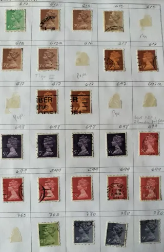 Inglaterra 579 sellos Isabel II Machin series