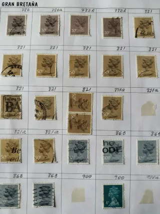Inglaterra 579 sellos Isabel II Machin series