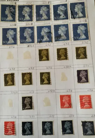 Inglaterra 579 sellos Isabel II Machin series