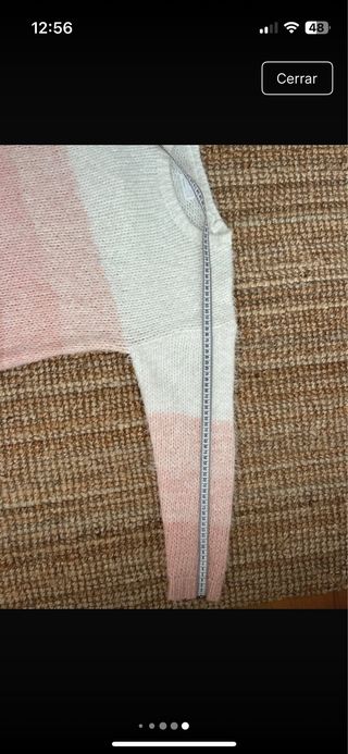 Jersey efecto angora rosa y blanco