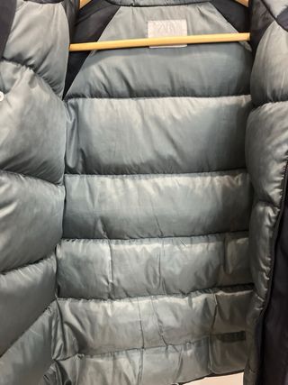 Abrigo de plumón de ZARA Negro Talla 11-12