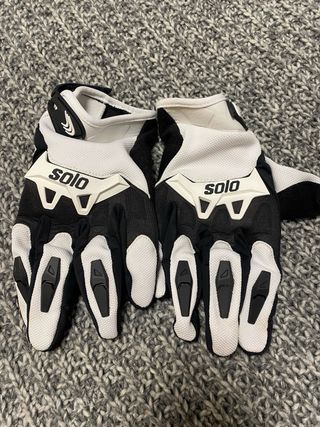 Guantes Moto Enduro Solo Negros y Blancos