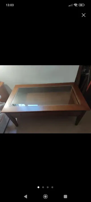 Mesa de comedor de madera + mesa auxiliar