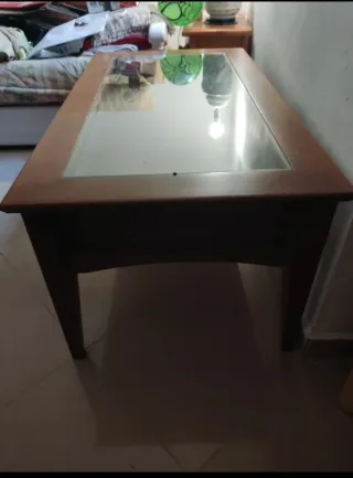 Mesa de comedor de madera + mesa auxiliar