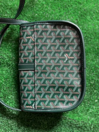 Bolso bandolera estampado verde y marrón