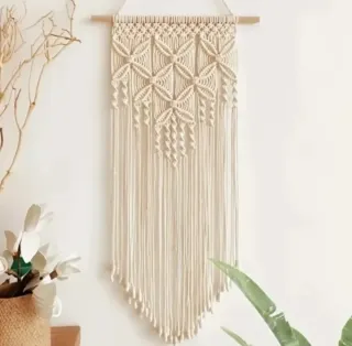 Tapiz 40x80cms Macramé Beige Algodón