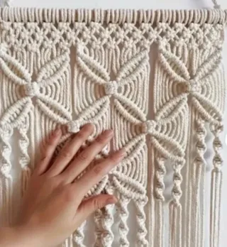 Tapiz 40x80cms Macramé Beige Algodón
