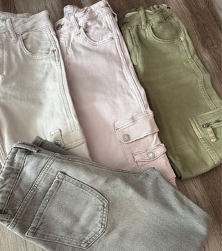 Pantalones Cargo Zara Colores Pastel