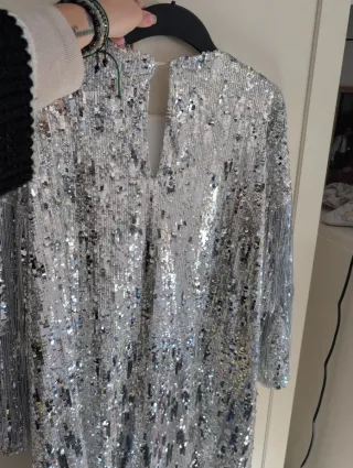 Vestido fiesta lentejuelas Zara Talla XL
