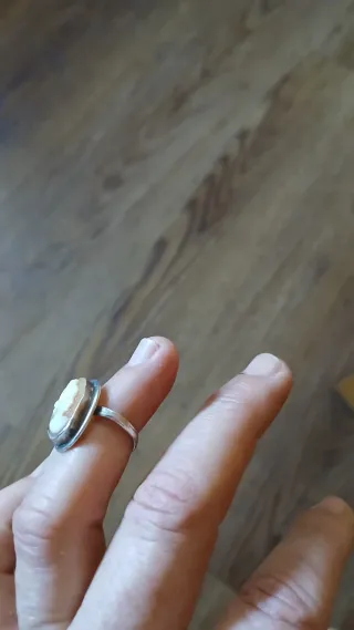 Anillo antiguo camafeo. Plata 800