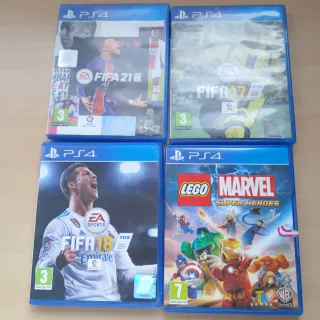 PS4 FIFA 21, 17, 18 y LEGO Marvel Super Heroes