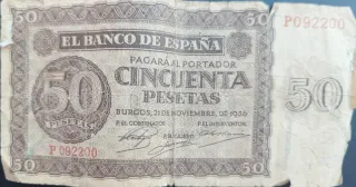 Billetes 50 Pesetas Banco de España Originales