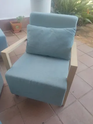 Conjunto Sofá y Sillones Azul