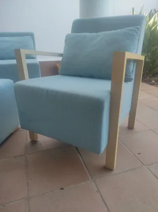 Conjunto Sofá y Sillones Azul