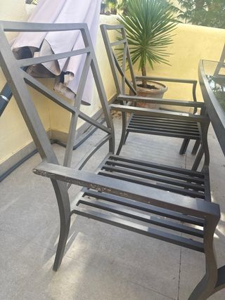 6 Sillas de Jardín Metálicas Grises