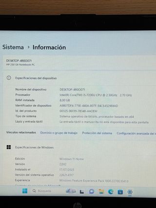 HP 250 G6 i5 / 8Gb / 256Gb SSD