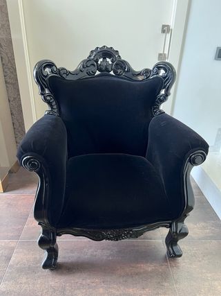 Poltrona Nera Stile Barocco